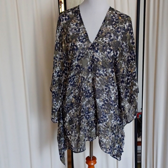 Westbound Lightweight Kimono-style Poncho/Blouse - Size 1X - Picture 1 of 6